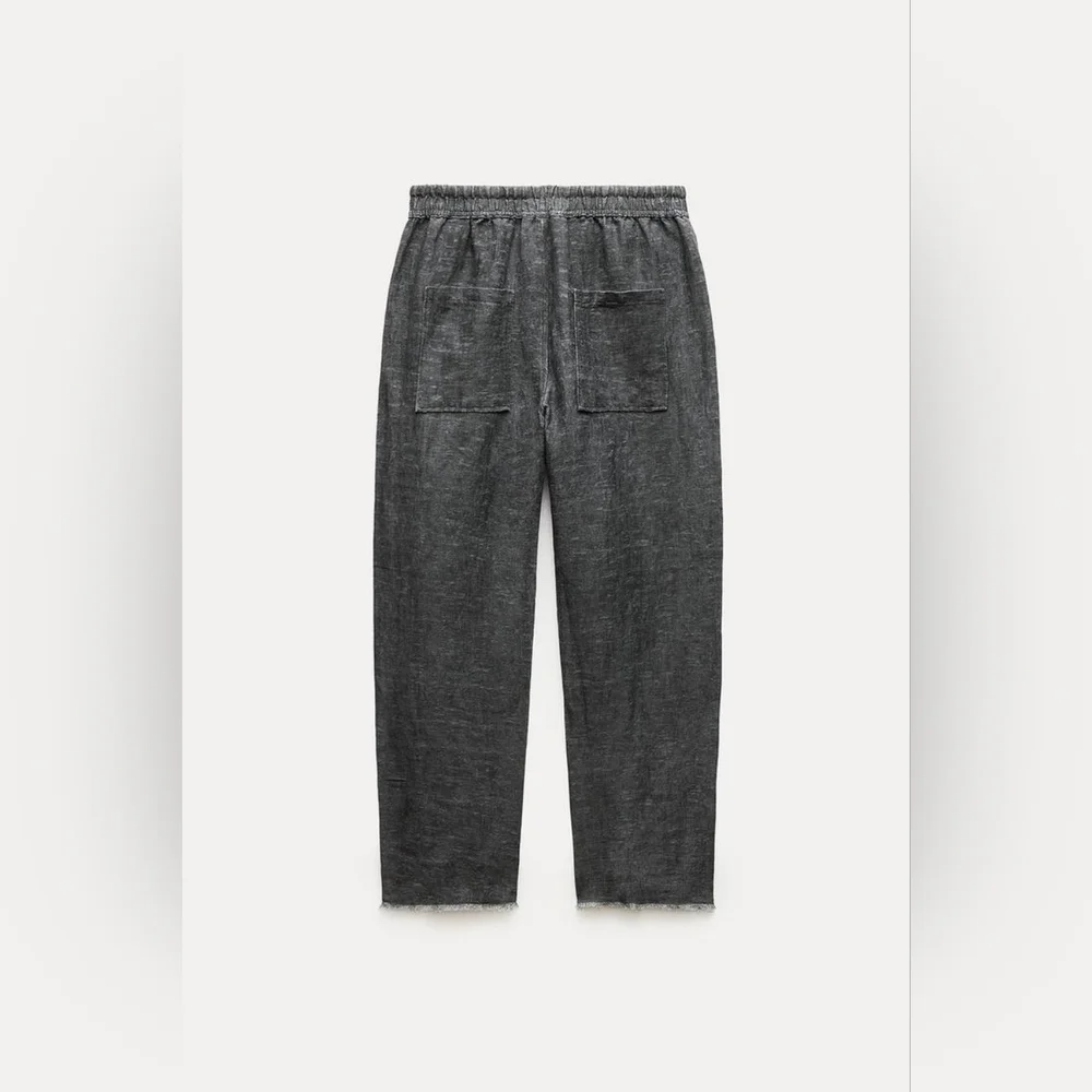 ZARA ZW COLLECTION LINEN BLEND JOGGER PANTS